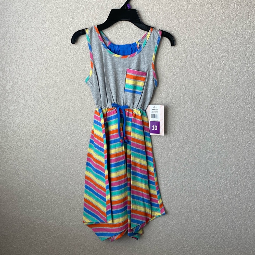 Jona Michelle Rainbow Sundress, Size 10, Color Grey Rainbow(CLOSET CLEAR OUT)